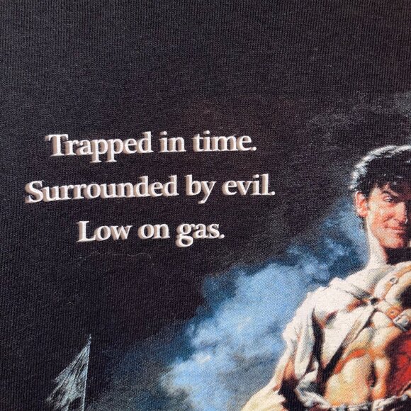 Mens Tee Shirt Size Large Black Army Of Darkness Trapped In Time Crew Neck - Picture 3 of 7